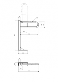 Поручень Kolo Lehnen Funktion підлоговий відкидний матова поверхня L1061404