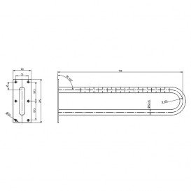 Поручень Kolo Lehnen Funktion нерухомий 70 см матова поверхня L1054404