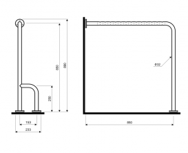 Поручень Kolo Lehnen Funktion правый 85х85 см матовая поверхность L1052114