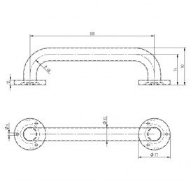 Поручень для ванної Kolo Lehnen Concept прямий 30 см нержавіюча сталь L60003000