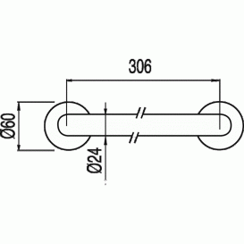 Поручень для ванної Tres Max-Tres  настінний хром 134184