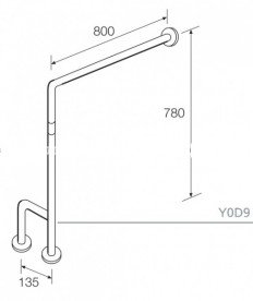 Поручень-штанга для ванної Hatria Autonomy метал білий Y0D9