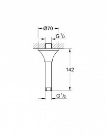 Потолочный душевой кронштейн GROHE Rainshower Grandera 142 мм хром/золото 27978IG0