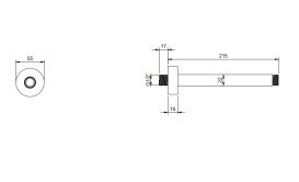 Стельовий кронштейн для верхнього душу Villeroy & Boch Universal Showers матовий нікель TVC00045352064