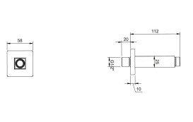 Потолочный кронштейн для верхнего душа Villeroy & Boch Universal Showers латунь хром TVC00001300061