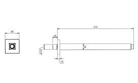 Потолочный кронштейн для верхнего душа Villeroy & Boch Universal Showers латунь матовый никель TVC00002100064