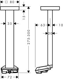 Стельове під'єднання Hansgrohe Axor ShowerSphere 300 мм для верхнього душу з 2 режимами хром 39768000