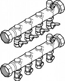 Промисловий колектор Viega Fonterra 1007 DN40 8 виходів нержавіюча сталь 620844