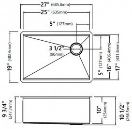 Робоча станція Kraus Kore мийка без отвороу під змішувач нержавіюча сталь KWU110-27