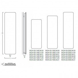 Радиатор декоративный Instal Projekt Indivi New/X 200,6х57,6 см с панелью зеркало цвета графит INDN-60/200E34L02
