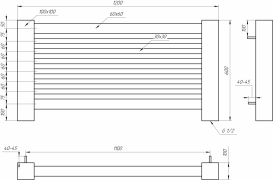 Радіатор опалення Genesis-Aqua Scaldera 60х120 см нержавіюча сталь чорний GA-206001