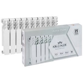 Радиатор отопления Kroner Alma 200М 350/80/96 мм 10 секций биметалл белый CV034117
