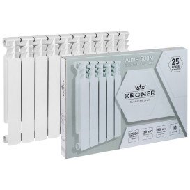 Радіатор опалення Kroner Alma 500М 500/80/80 10 секцій біметал білий CV034118