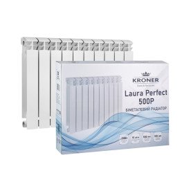 Радіатор опалення Kroner Laura Perfect 500P 500/80/100 10 секцій біметал білий CV035881