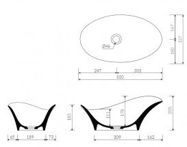 Раковина для ванной Marmorin Alice I 55х32.7 см литой камень белый P 550 056 020 010