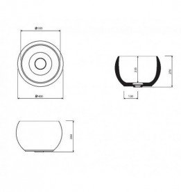 Раковина для ванної Marmorin Perla Ø40 см литий камінь білий 360 040 020 xx x