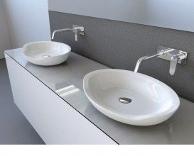 Раковина для ванной Marmorin Siwa 54х39,5 см литой камень белый P 535 054 020 010