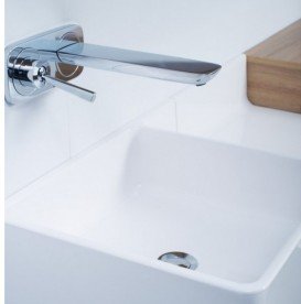 Раковина для ванной Marmorin Thin 55х40 см с полкой литой камень белый 632 055 720 хх х