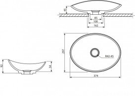 Раковина для ванной Marmorin Tinette 37,4х29,7 см литой камень белый P 545 028 020 010