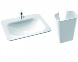 Раковина для ванної Marmorin Tytan 62х46 см для підлоги литий камінь білий 650 062 020 xx x