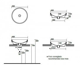 Раковина-чаша для ванної кругла Kerasan Cento накладна 45х45 см біла 355701