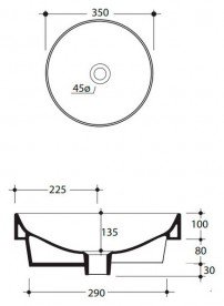 Раковина-чаша для ванної кругла Kerasan Cento накладна 35х35 см коричневий матовий 355832