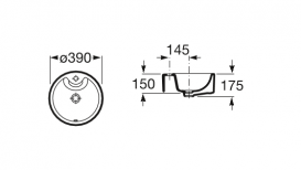 Раковина-чаша для ванной накладная Roca Terra 39х39 с отверстием для смесителя керамика белая A32722T000