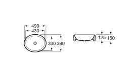 Раковина-чаша для ванної накладна Roca Fuego 49х39 кераміка біла A32722E000