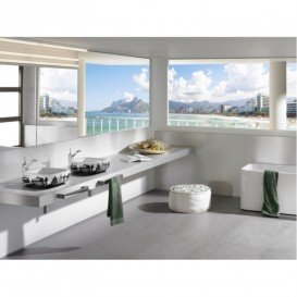 Раковина-чаша для ванной накладная Roca Urban 40х40 см с внешним декором Berlin керамика белая A32765G00U