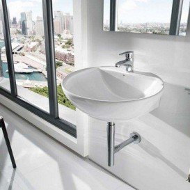 Раковина-чаша для ванної підвісна / накладна Roca Fontana 60x48 см кераміка біла A327877000