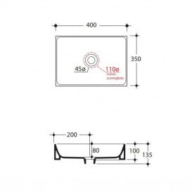 Раковина-чаша для ванной прямоугольная Kerasan Cento накладная 40х35 см белая 355401