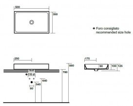 Раковина-чаша для ванной прямоугольная Kerasan Cento накладная 50х35 см белая 355501