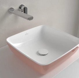 Раковина для ванной Villeroy & Boch Artis 41х41 см без перелива TitanCeram powder (пудра) 417841BCT0