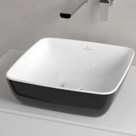 Раковина для ванної Villeroy & Boch Artis 41х41 см без переливу TitanCeram coal black (вугільно-чорний) 417841BCT8