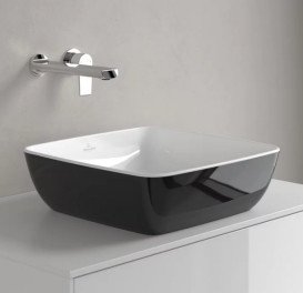 Раковина для ванної Villeroy & Boch Artis 41х41 см без переливу TitanCeram coal black (вугільно-чорний) 417841BCT8