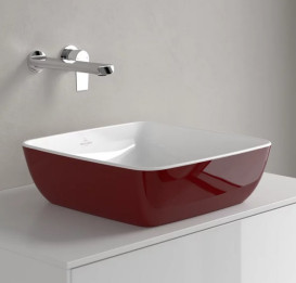 Раковина для ванной Villeroy & Boch Artis 41х41 см без перелива TitanCeram bordeaux (бордо) 417841BCS9