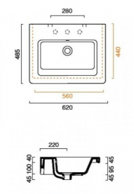 Раковина для ванной подвесная Catalano  NEW LIGHT 62x48 см без отв. под смеситель белая  162LI00