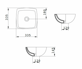 Раковина для ванної AeT Motivi накладна квадратна білий L233T0R0V0