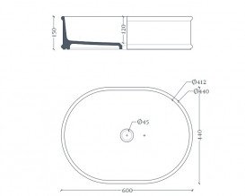 Раковина для ванной ArtCeram Atelier 60х40 см керамика оникс ATL002 46;00