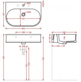 Раковина для ванної ArtCeram Atelier 65х45 см кераміка світло-коричневий ATL003 40;00