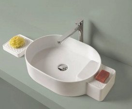 Раковина для ванної кімнати ArtCeram Cartesio 58х36 см без отвору під змішувач кераміка білий CAL001 01;99