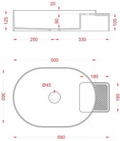 Раковина для ванної ArtCeram Cartesio 58х36 см без отвору під змішувач кераміка шампань CAL001 02;99