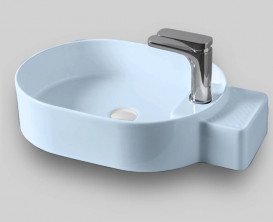 Раковина для ванной ArtCeram Cartesio 58х36 см с отверстием под смеситель керамика голубой CAL001 32;00