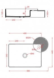 Раковина для ванної ArtCeram Cartesio 58х44 см з отвором під змішувач кераміка чорний матовий CAL002 17;00