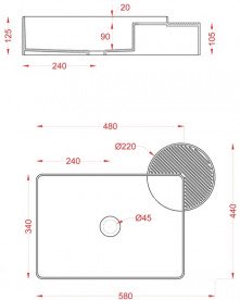 Раковина для ванної ArtCeram Cartesio 58х44 см без отворів під змішувач кераміка сірий CAL002 34;99