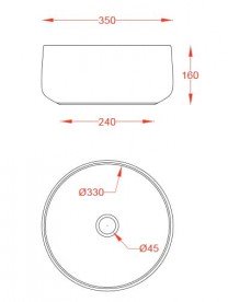 Раковина для ванной ArtCeram Cognac Ø35 см чёрный глянцевый COL004 03;00