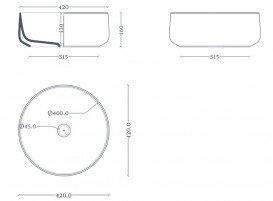 Раковина для ванної кімнати ArtCeram Cognac Ø42 см кераміка блакитний COL001 32;00