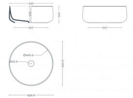 Раковина для ванной ArtCeram Cognac Ø42 см керамика серо-синий COL001 37;00