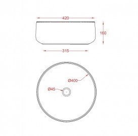 Раковина для ванної ArtCeram Cognac Ø 42 см чорний (nero germania) COL001 21; 00