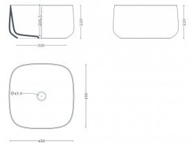 Раковина для ванної ArtCeram Cognac 43х43 см кераміка terrazzo chiaro COL006 89;00